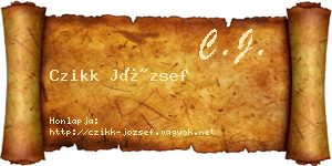Czikk József névjegykártya